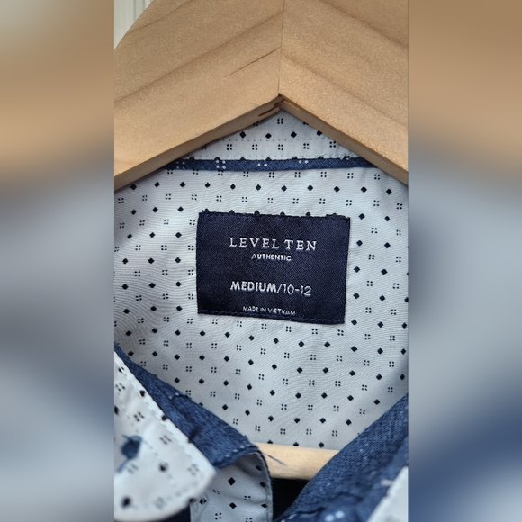 Boy's LEVEL 10 Langston Roll Tab Button Down Shirt - M (10-12) - Picture 4 of 7